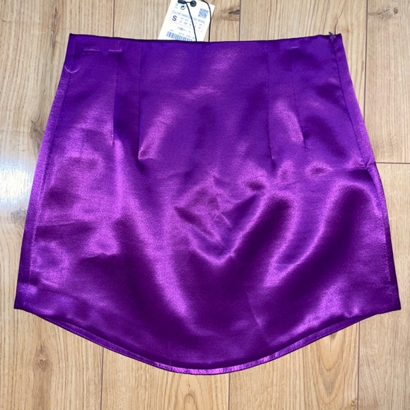 ZARA Satin Skirt - Purple BNWT - Picture 2 of 5